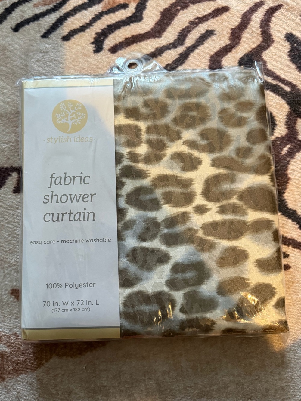 Leopard print Shower Curtain plus clear liner